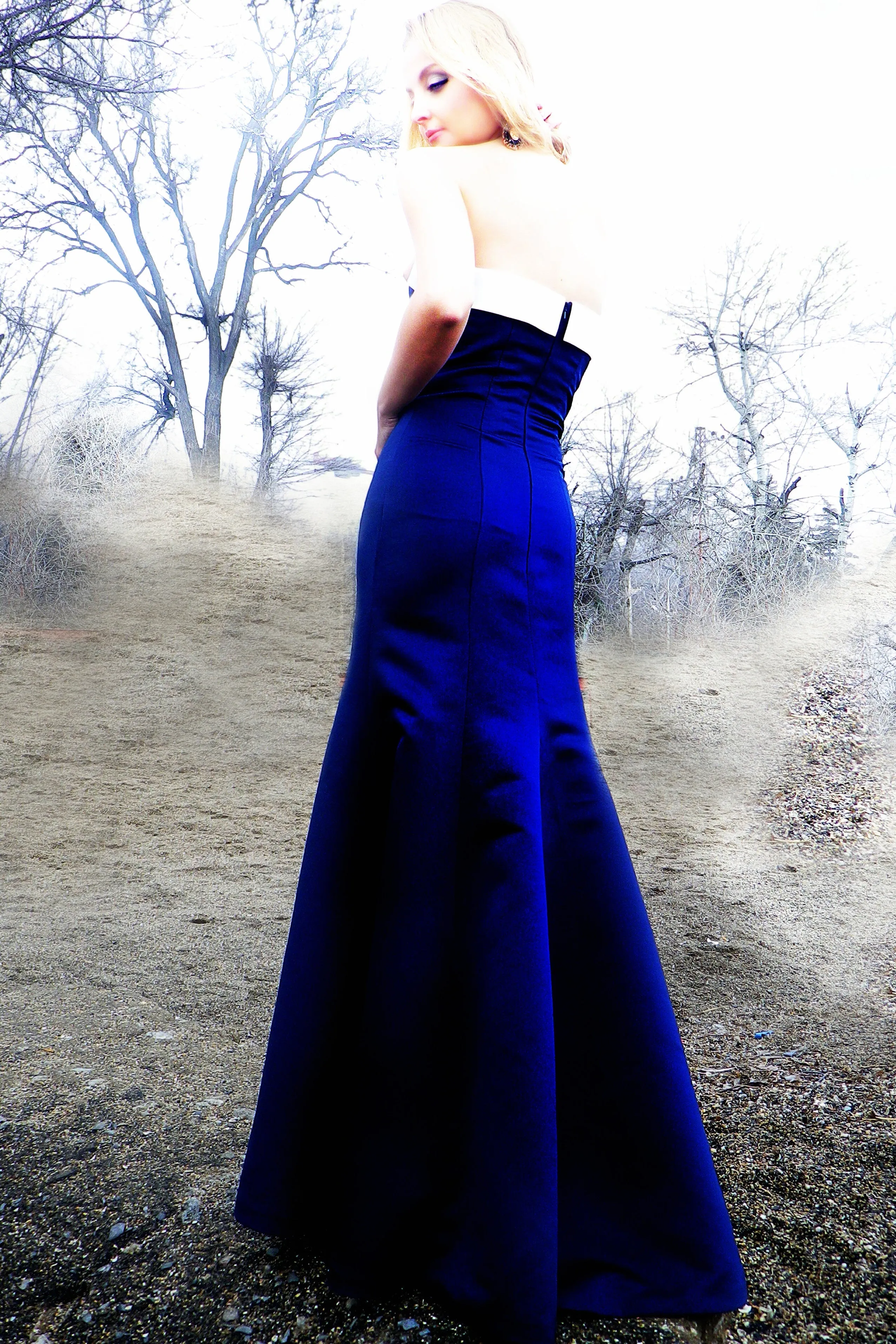 Sheath Strapless Floor Length Charmeuse Evening Dress