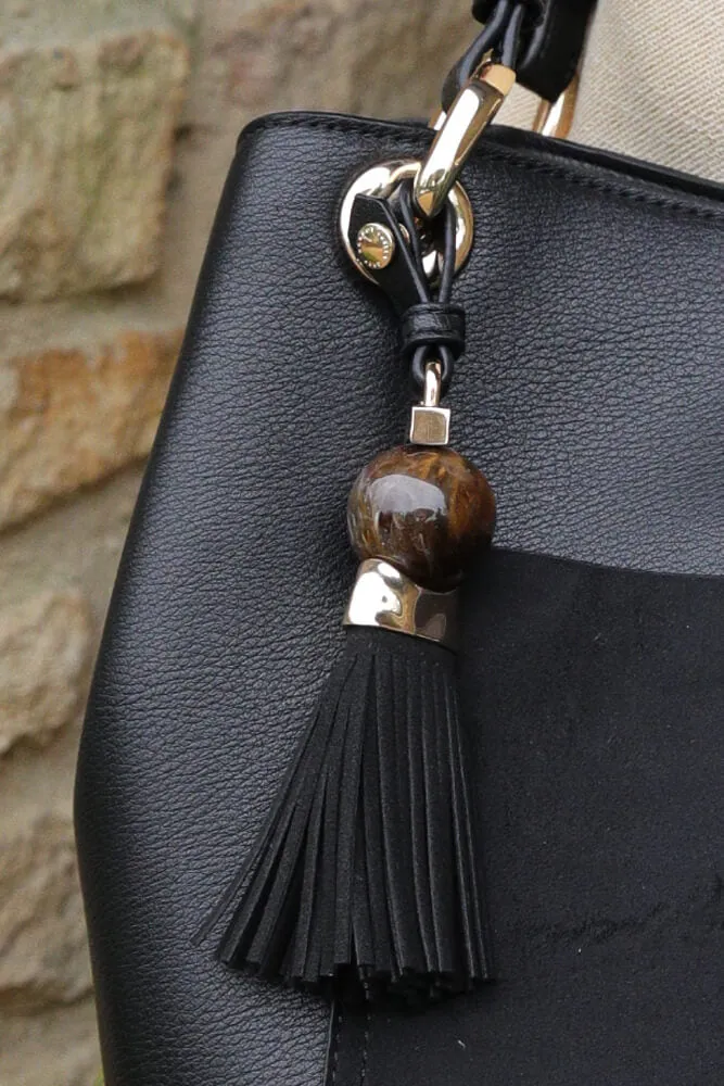 Sienna Black Hobo Tote