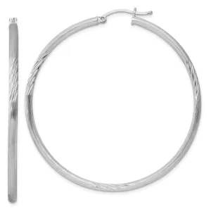 Silver D.C Round Hoop Hinged Earrings