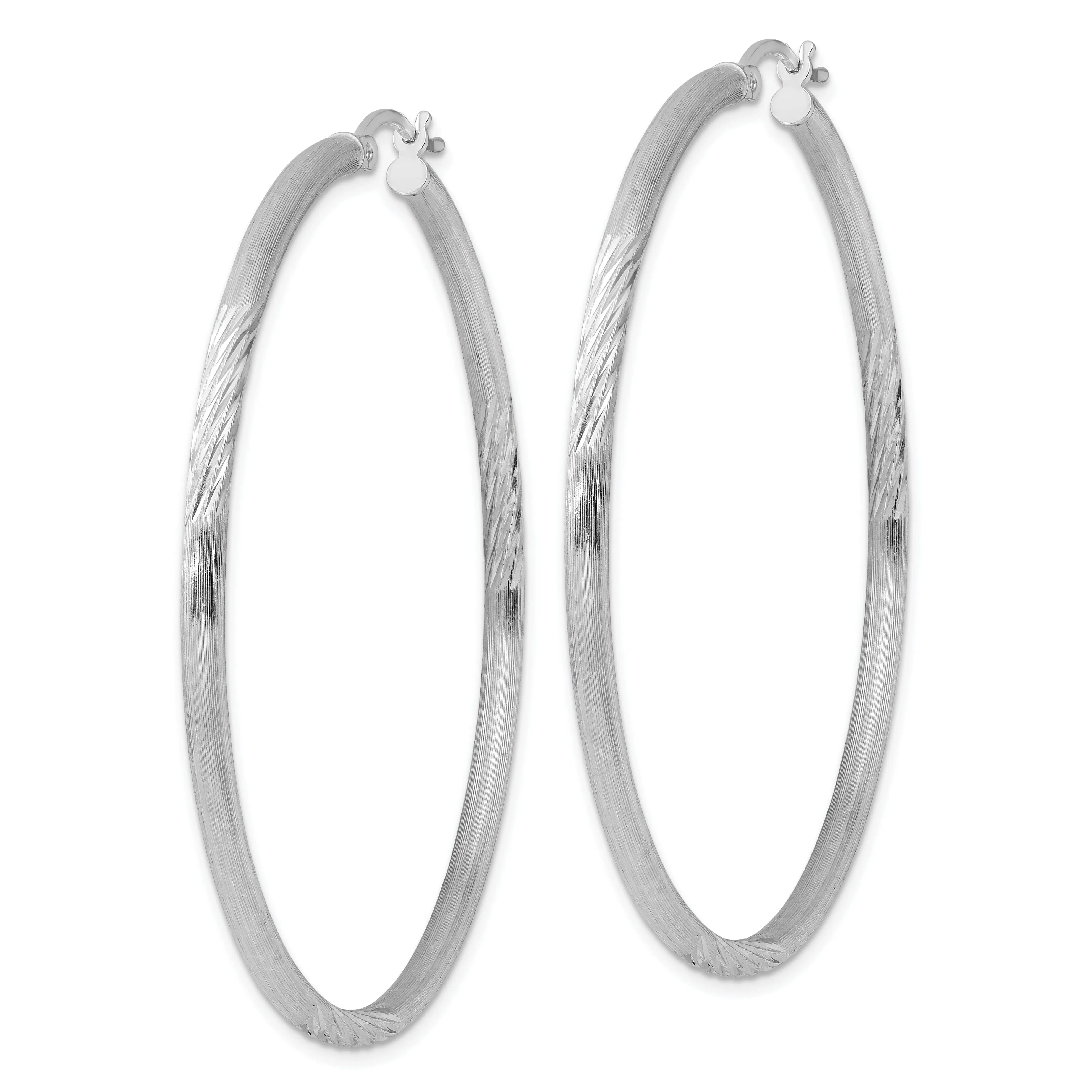 Silver D.C Round Hoop Hinged Earrings