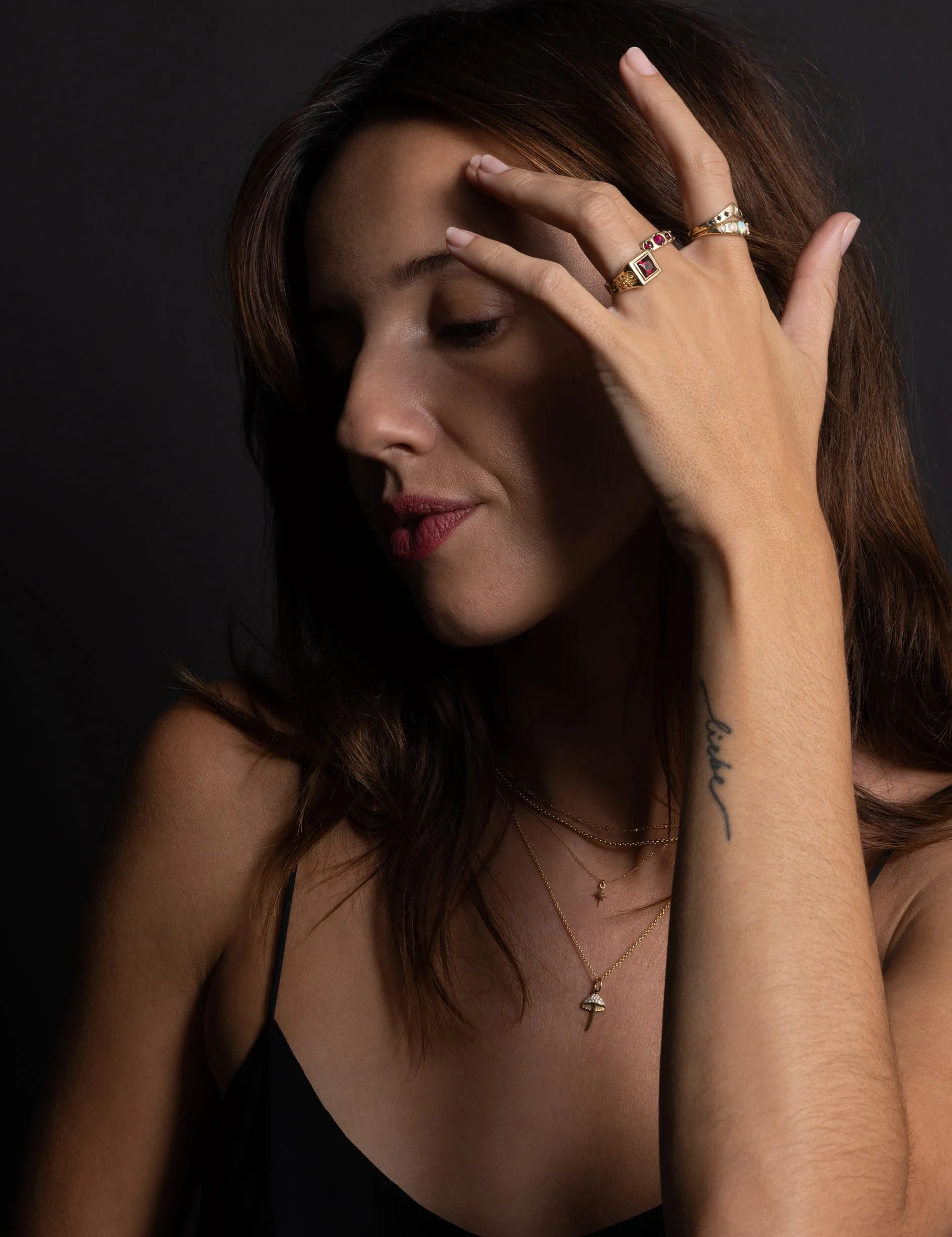 SILVER EVENING ROSE RING