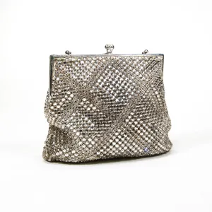 Silver Tone Rhinestone Covered Evening Bag by Walborg