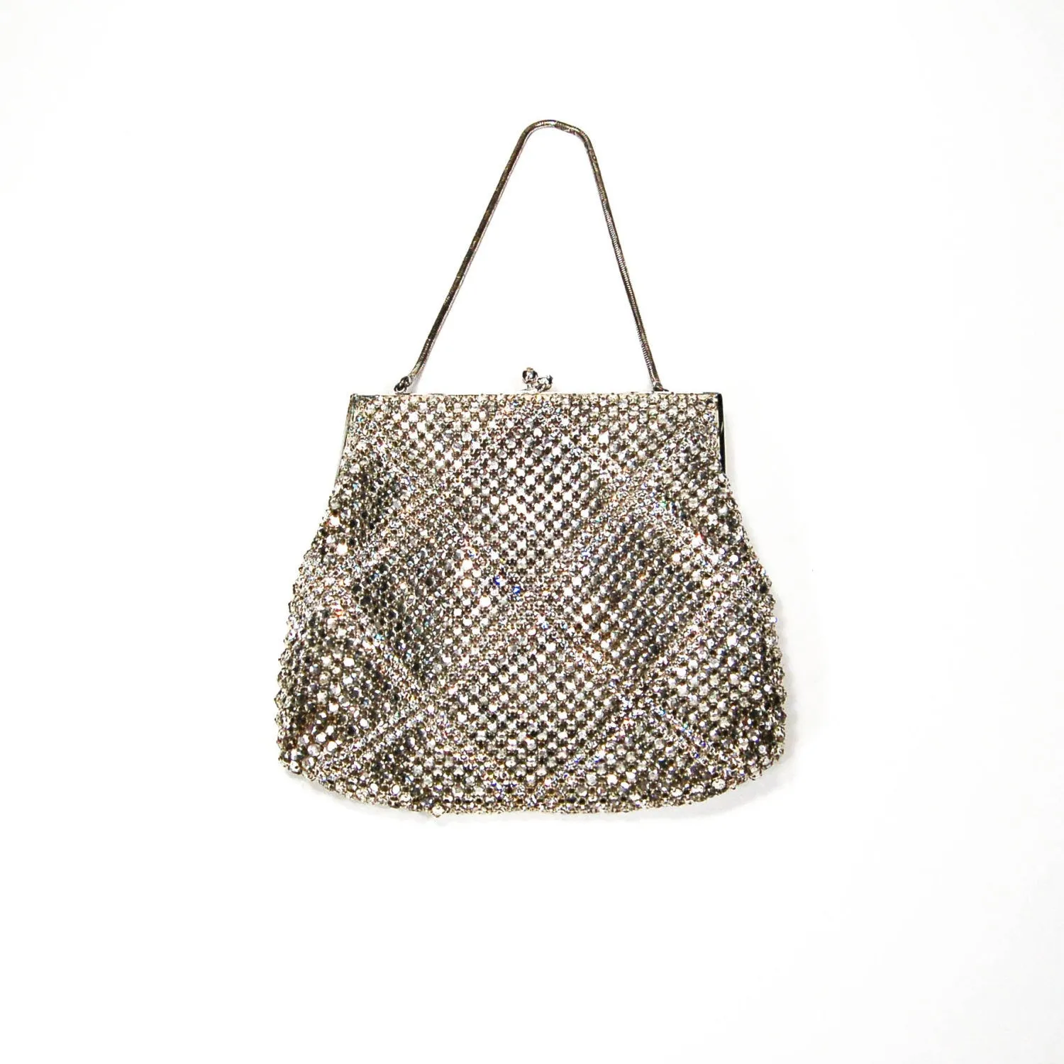 Silver Tone Rhinestone Covered Evening Bag by Walborg