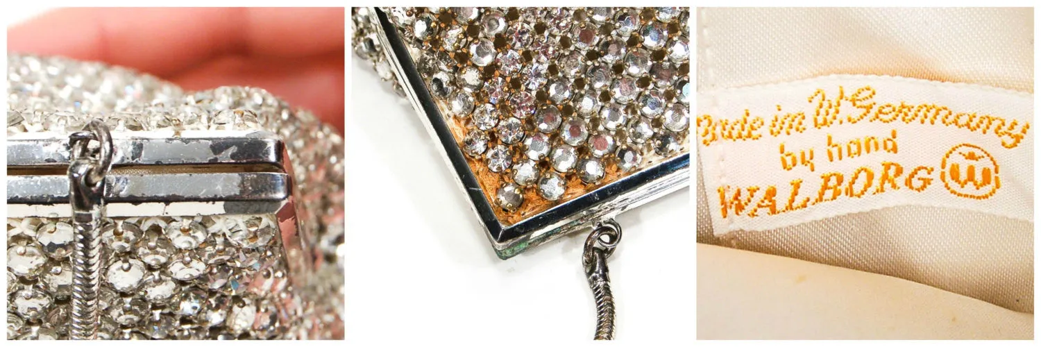 Silver Tone Rhinestone Covered Evening Bag by Walborg