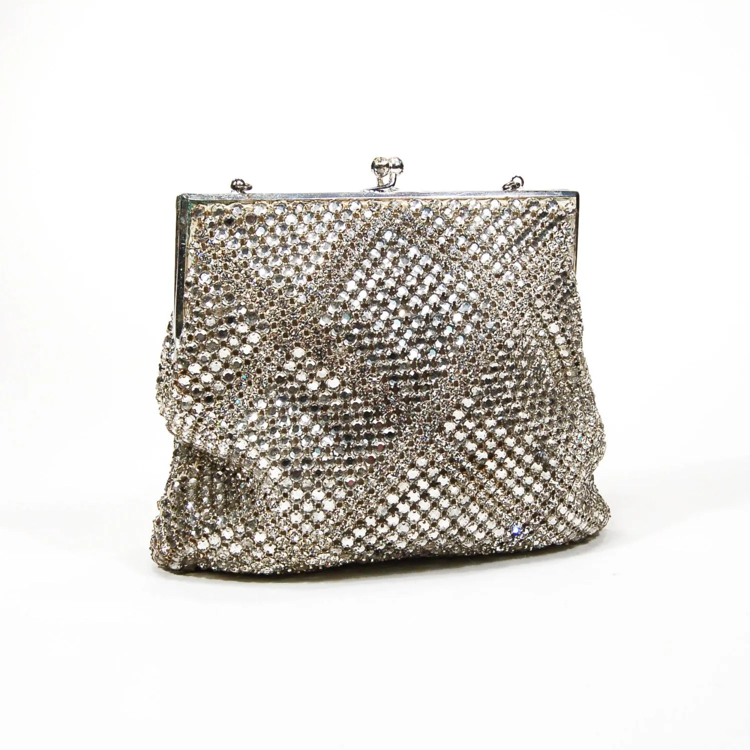 Silver Tone Rhinestone Covered Evening Bag by Walborg