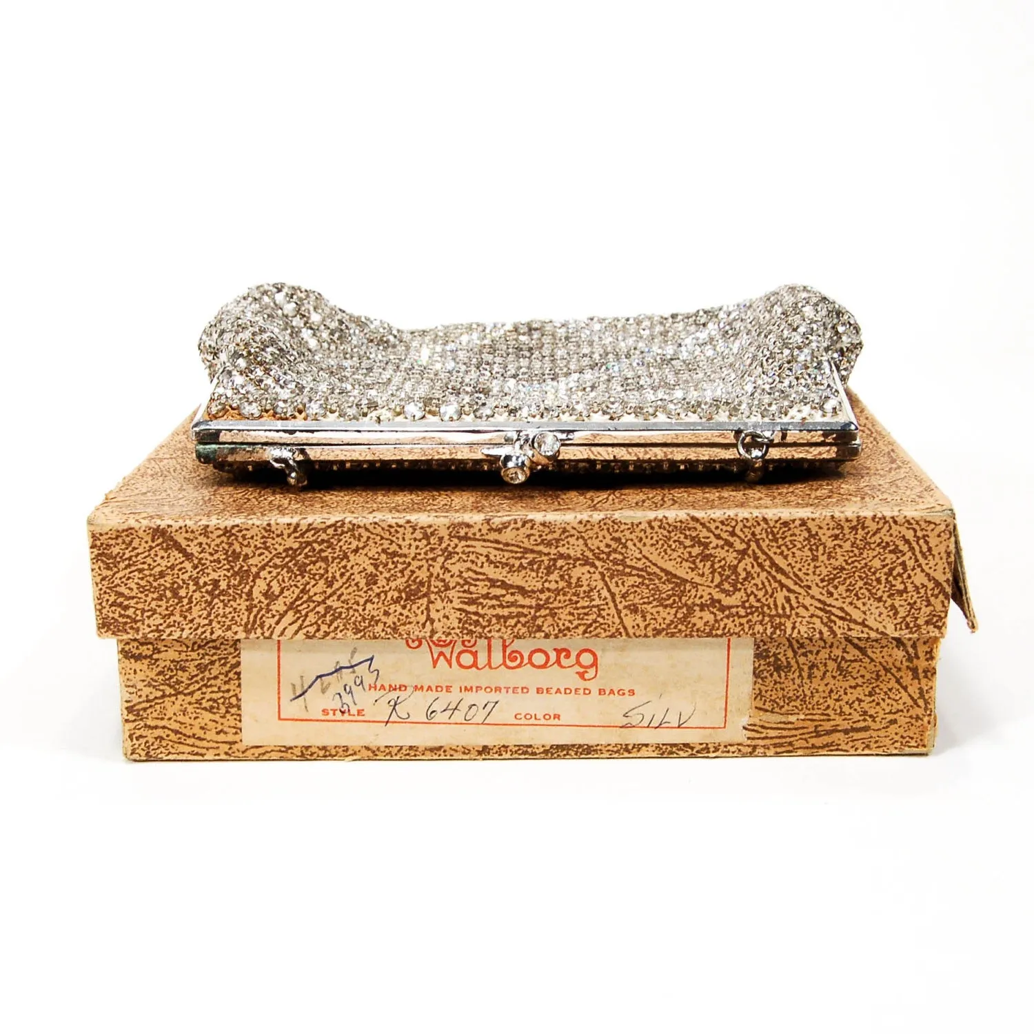 Silver Tone Rhinestone Covered Evening Bag by Walborg