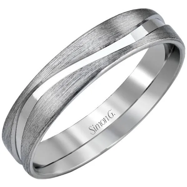 Simon G. Satin Finish "Wave" Wedding Band