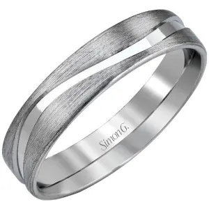 Simon G. Satin Finish "Wave" Wedding Band