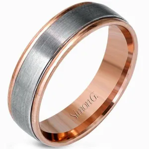 Simon G. White and Rose Two-Tone Men's Wedding Ring