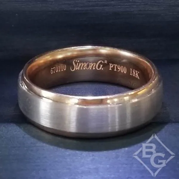Simon G. White and Rose Two-Tone Men's Wedding Ring