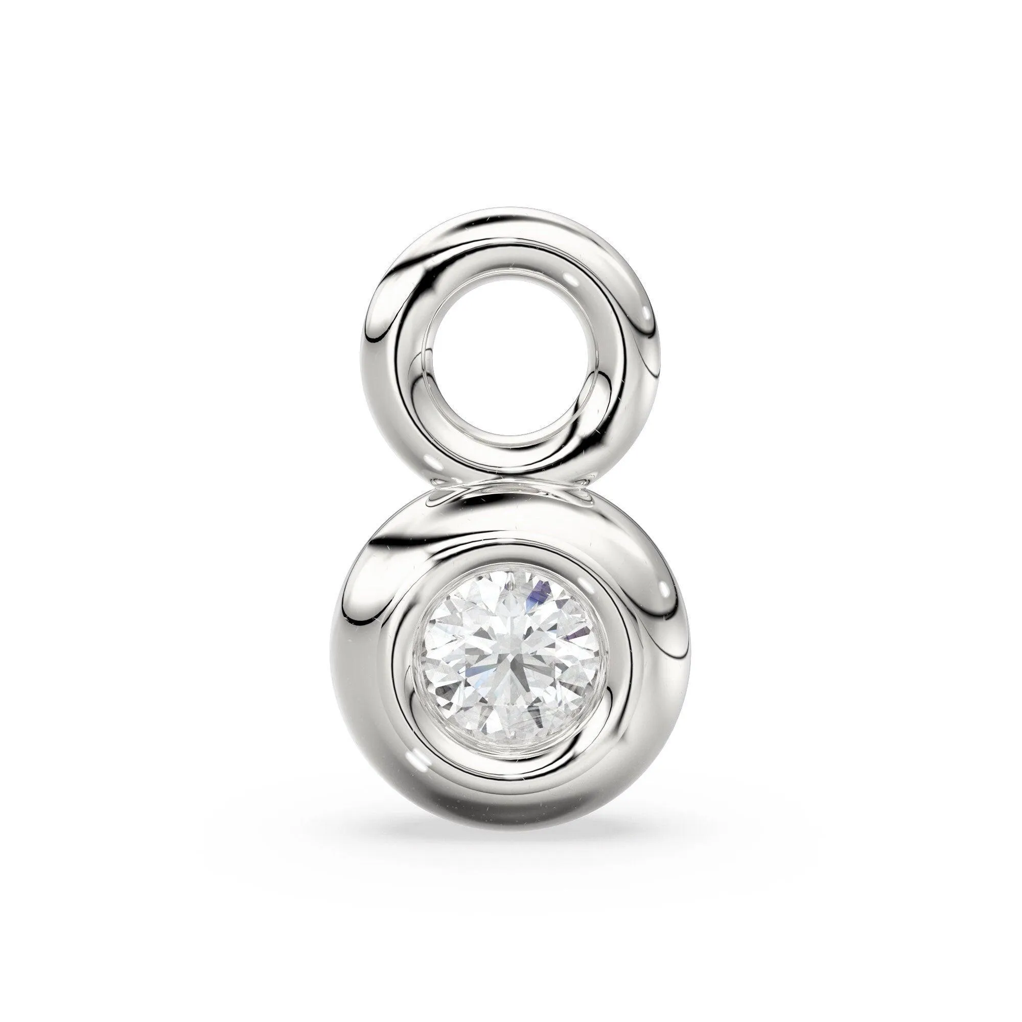 Single Diamond Bezel Tiny Charm Pendant / 14k 18k Solid Gold Charm / Diamond Charm / Petite Charm / Sale