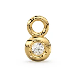 Single Diamond Bezel Tiny Charm Pendant / 14k 18k Solid Gold Charm / Diamond Charm / Petite Charm / Sale