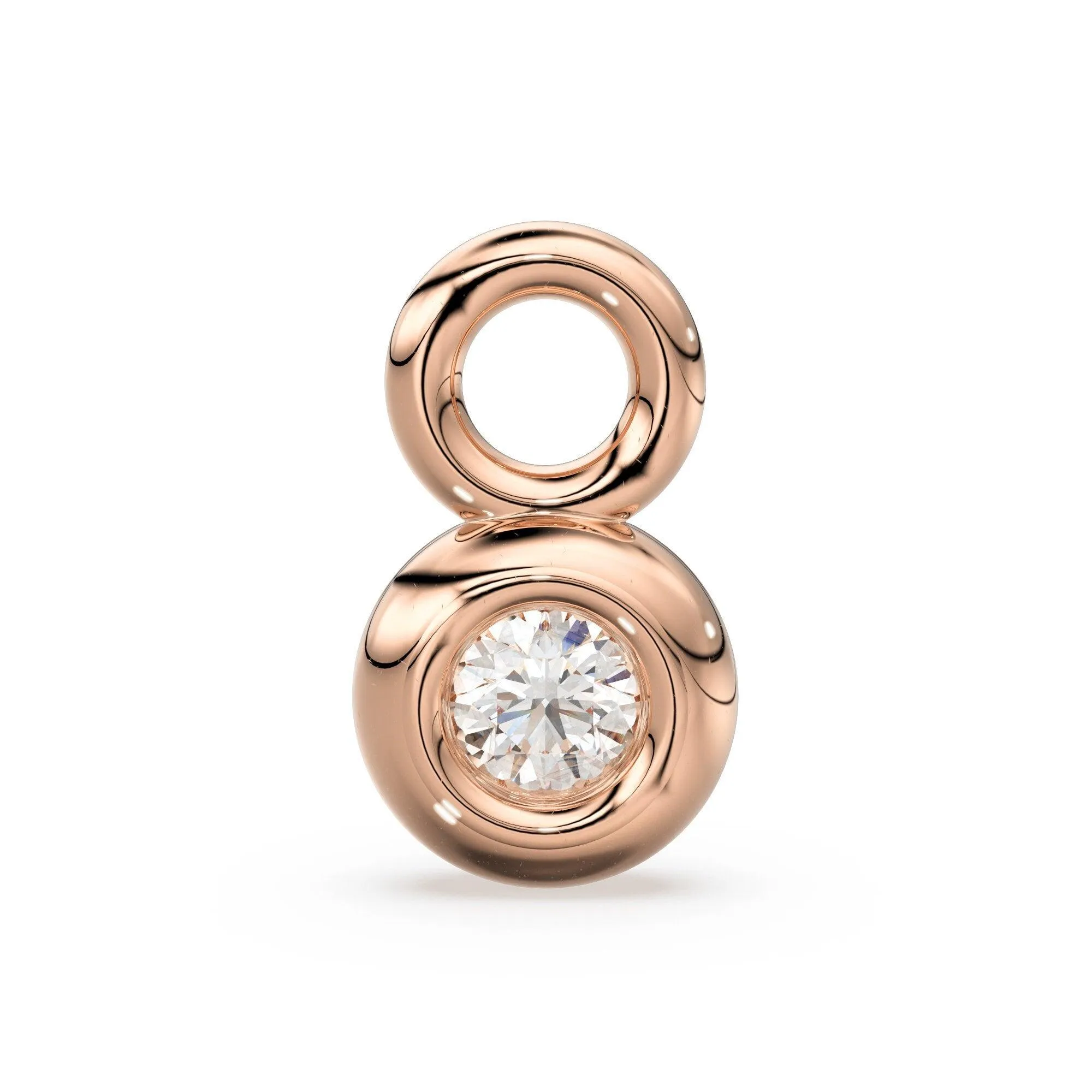 Single Diamond Bezel Tiny Charm Pendant / 14k 18k Solid Gold Charm / Diamond Charm / Petite Charm / Sale