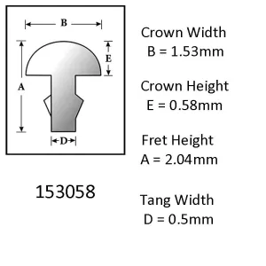 Sintoms 18% Nickel Silver Fret Wire 1.5mm. Set of 12 pieces
