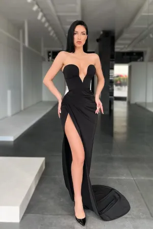 Sleeveless Sweetheart Front Split Sexy Prom Dress