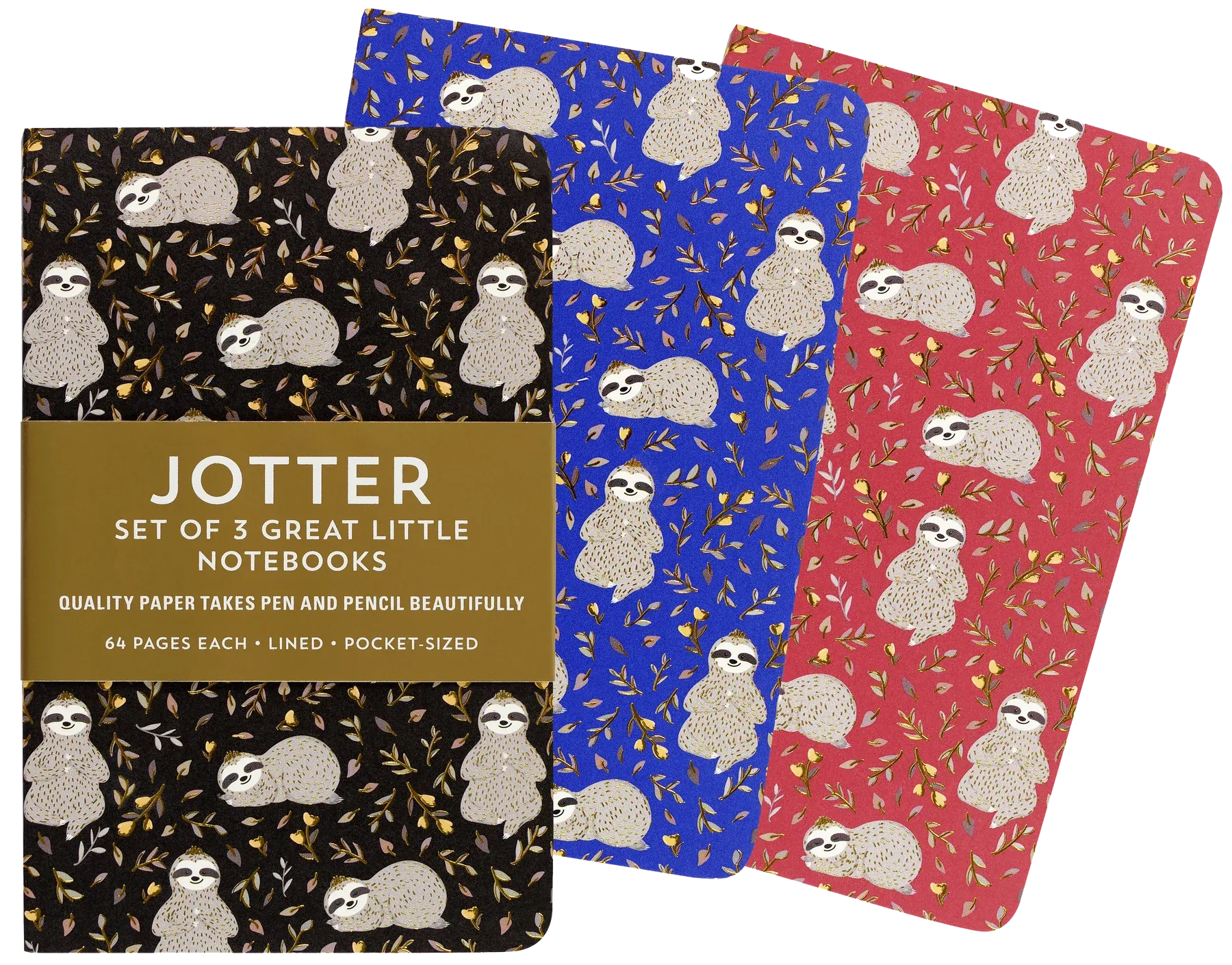 Sloths Jotter Notebooks Set of 3