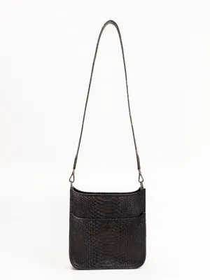 small asher bag - black w/ natural strap