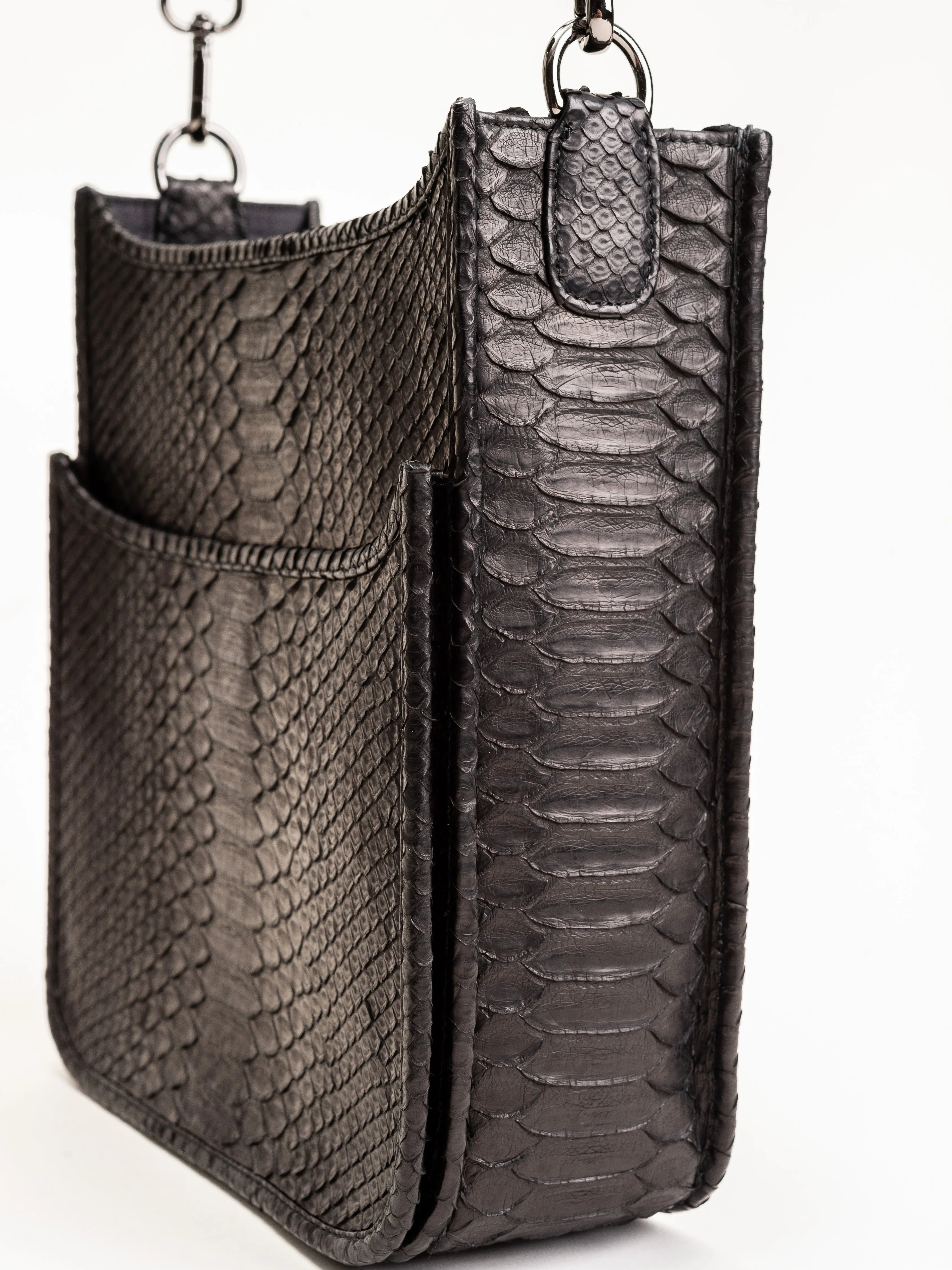 small asher bag - black w/ natural strap