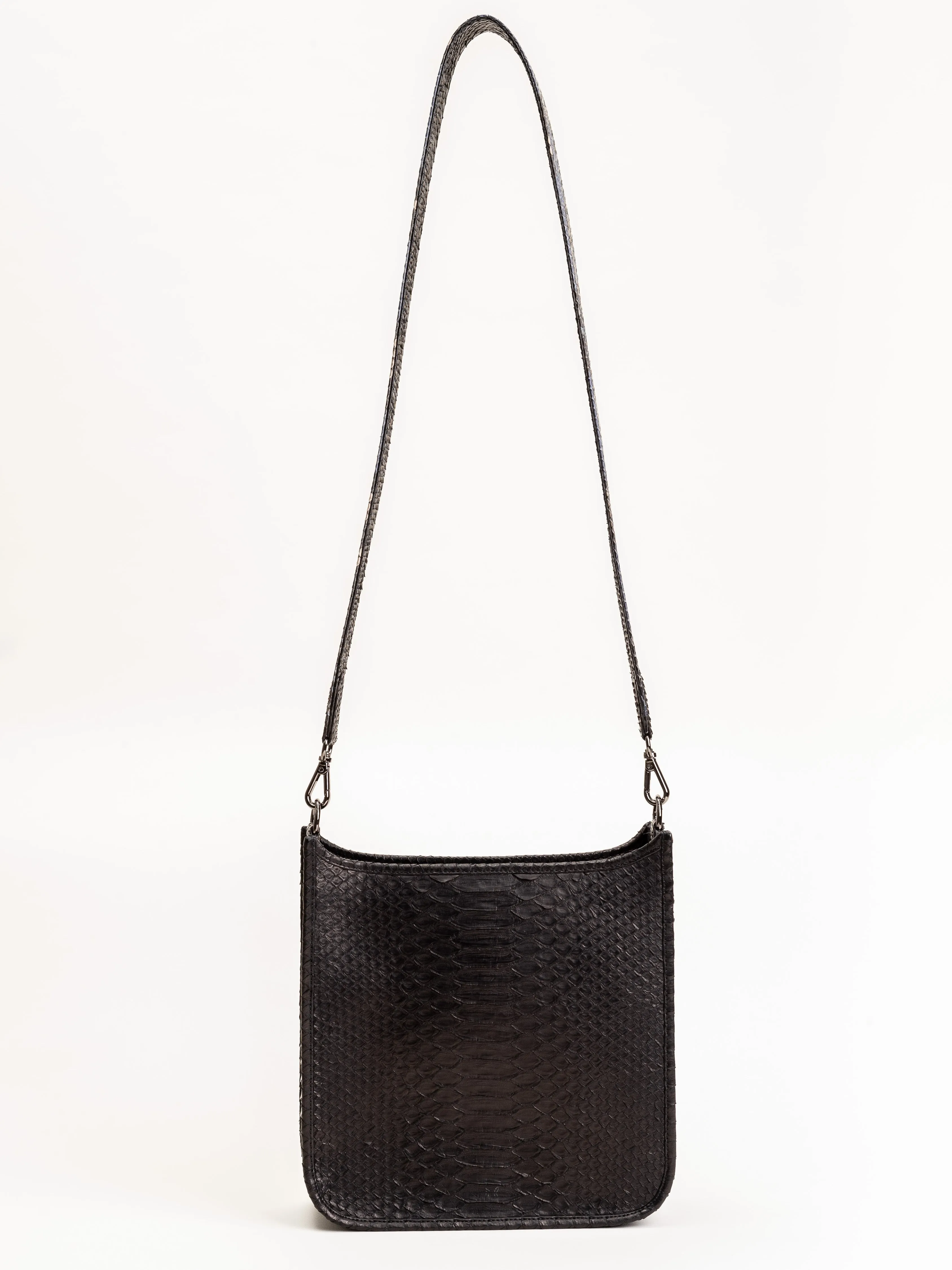 small asher bag - black w/ natural strap