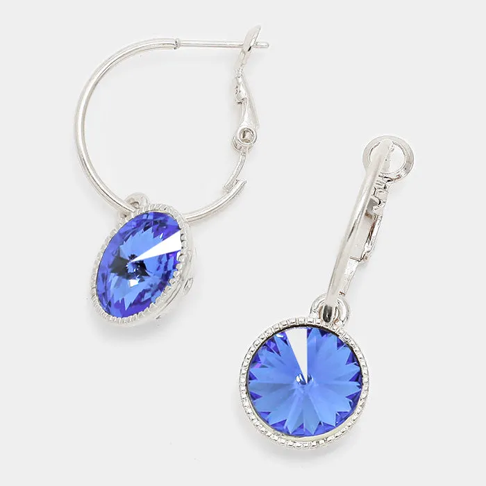 Small Blue Austrian Crystal Dangle Earrings | 291527