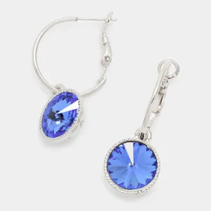 Small Blue Austrian Crystal Dangle Earrings | 291527