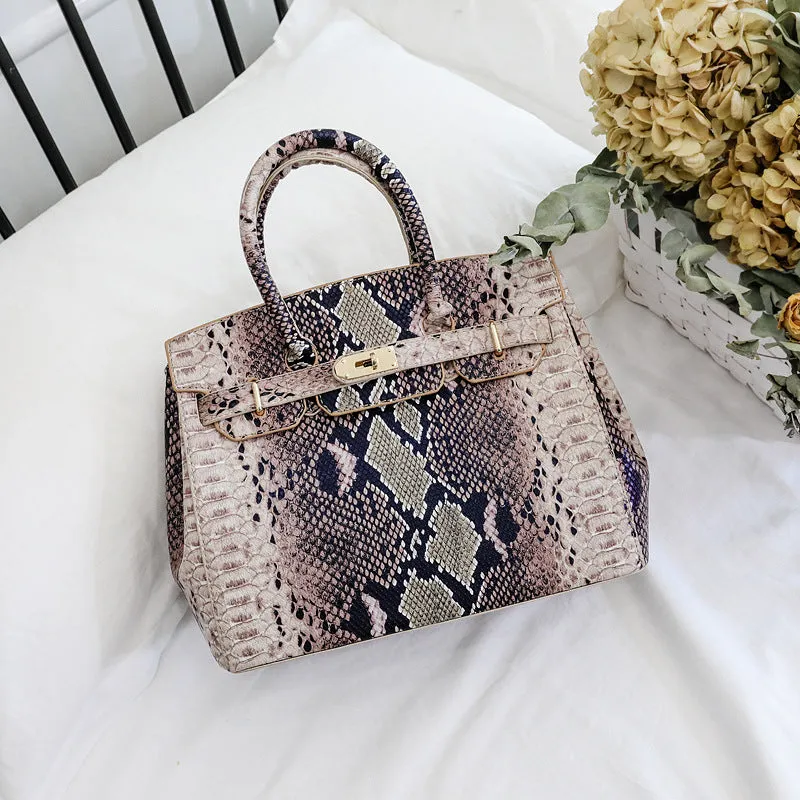 Snake Women's Bag Platinum Snake Shoulder Tote