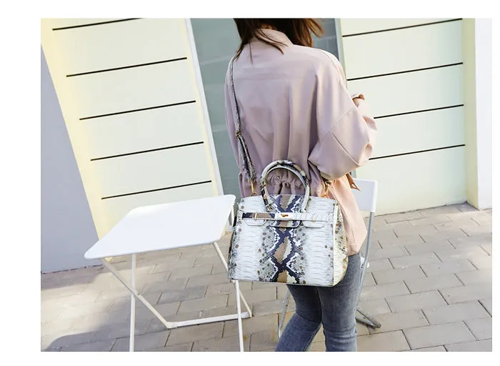 Snake Women's Bag Platinum Snake Shoulder Tote