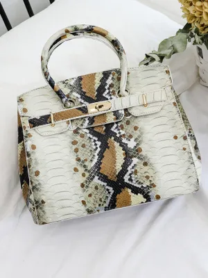 Snake Women's Bag Platinum Snake Shoulder Tote