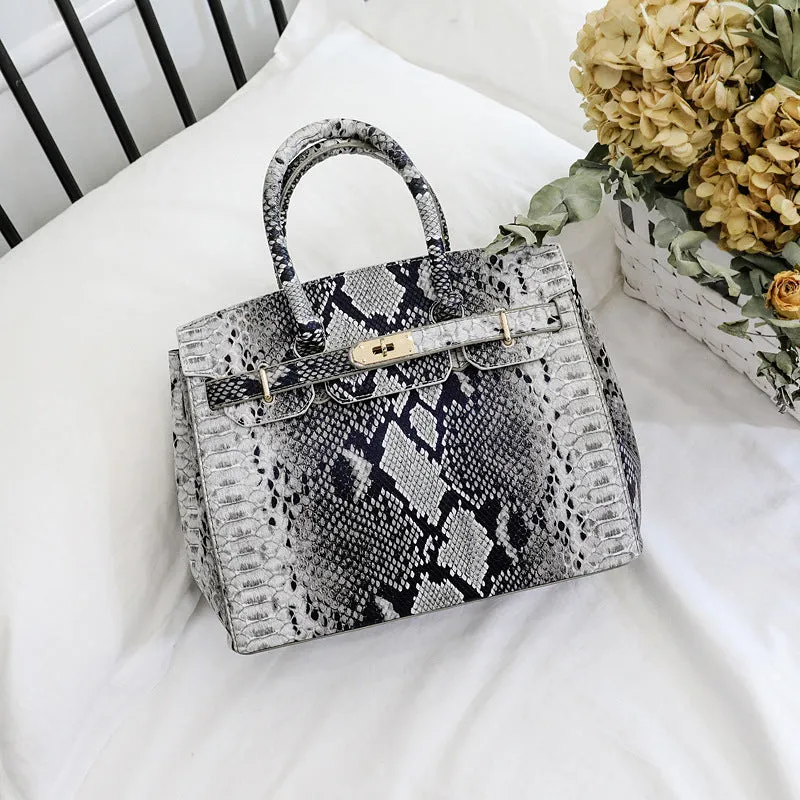 Snake Women's Bag Platinum Snake Shoulder Tote