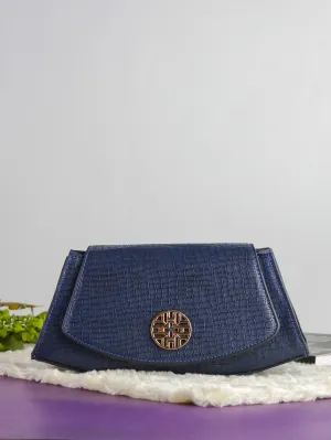 Snakeskin Pattern Flap Chain Evening Bag - Dark Blue - FD ⚡