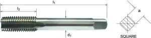 SOMTA Series 519 M22 x 2.5mm Left-Hand M Taper HSS Tap