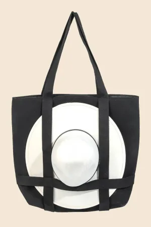 Square Hat Holder Tote Bag: BK
