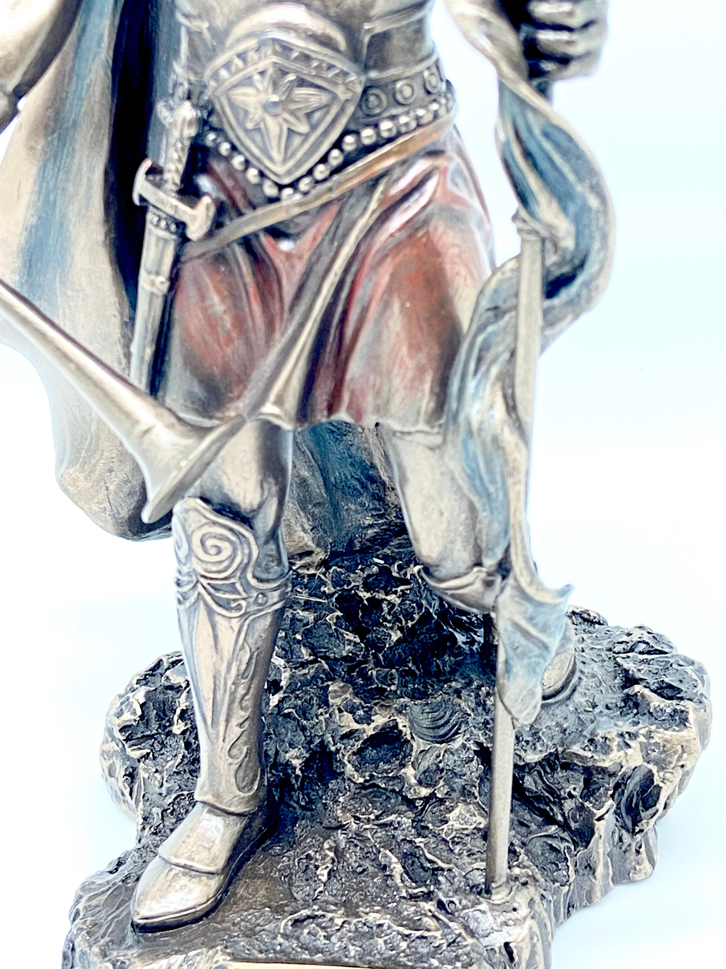 St. Gabriel the Archangel with Cross and Trumpet Statue 9 1/4"
