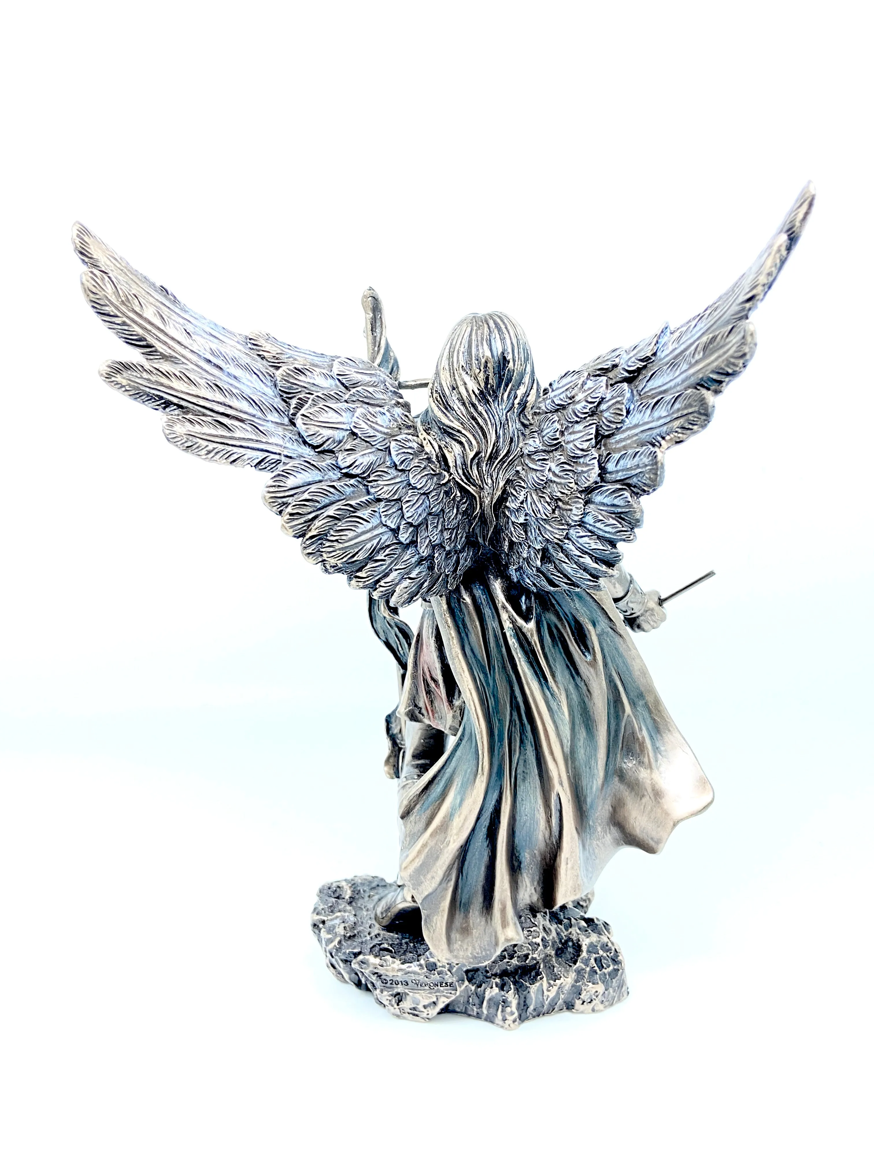 St. Gabriel the Archangel with Cross and Trumpet Statue 9 1/4"