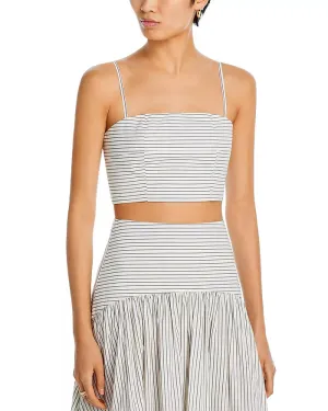 STAUD - Frederico Top - Ivory Micro Stripe