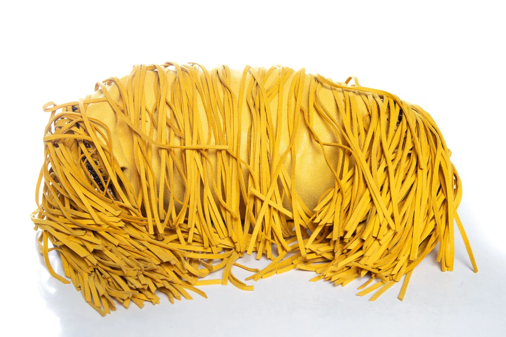 Stella McCartney Yellow Shaggy Deer Fringe Falabella Handbag