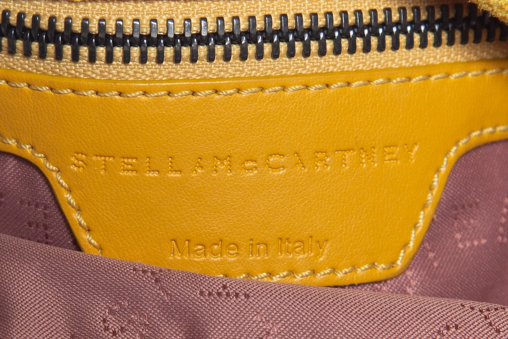 Stella McCartney Yellow Shaggy Deer Fringe Falabella Handbag