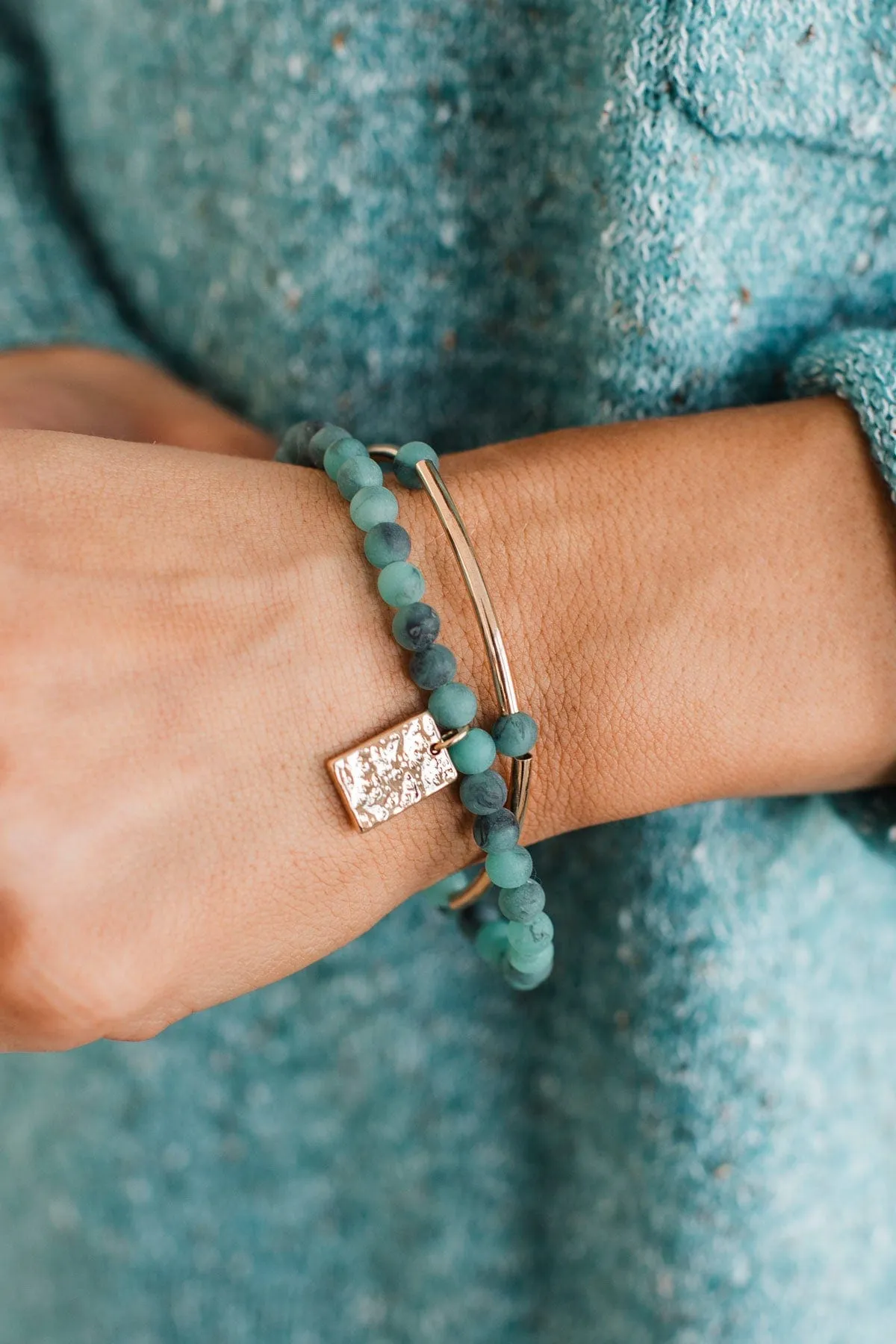 Stylish Situation Beaded Bracelet- Turquoise