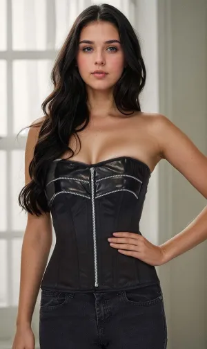 Suave Black Satin Corset