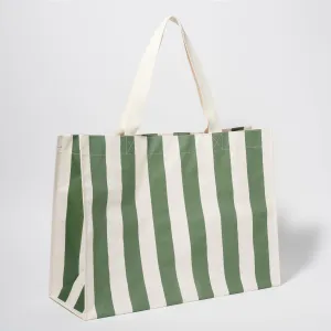 SUNNYLIFE CARRYALL BEACH BAG - THE VACAY OLIVE STRIPE