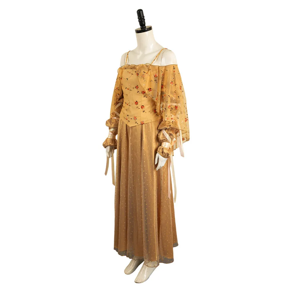 SW Padmé Amidala Yellow Dress Cosplay Costume Outfits Halloween Carnival Suit
