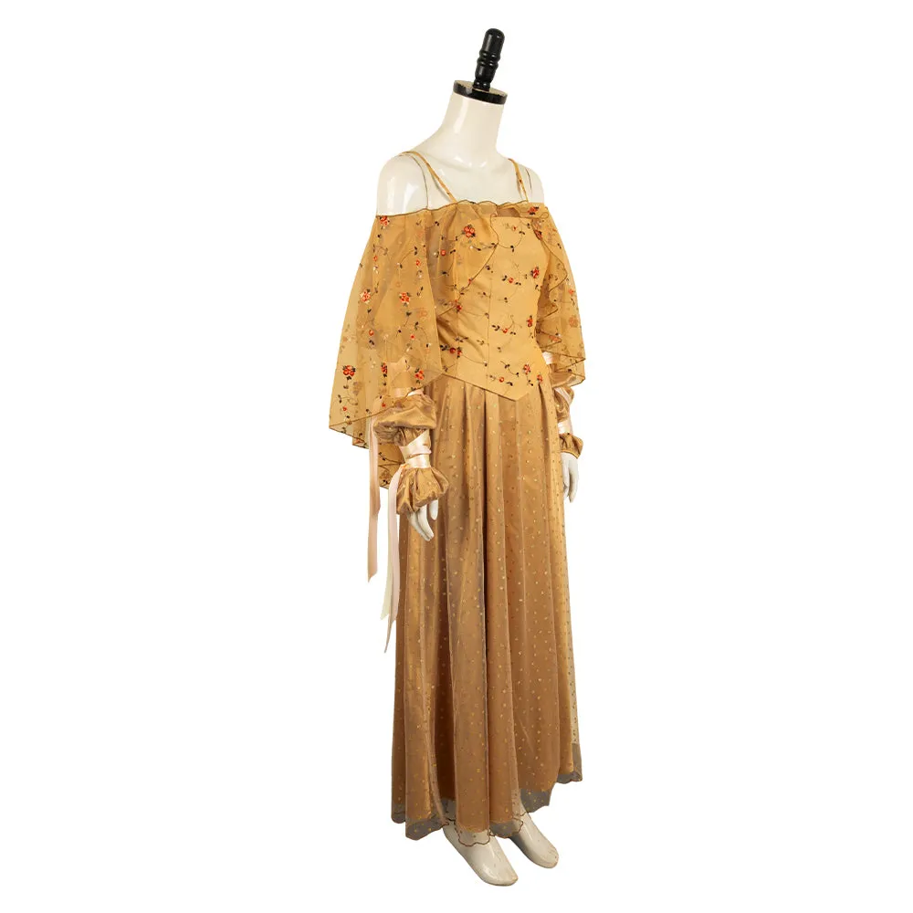 SW Padmé Amidala Yellow Dress Cosplay Costume Outfits Halloween Carnival Suit