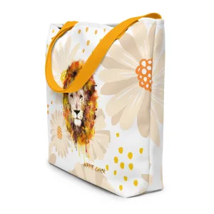Tan Daisies Tote Bag