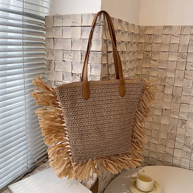 Tassel Over Hassle Straw Purse