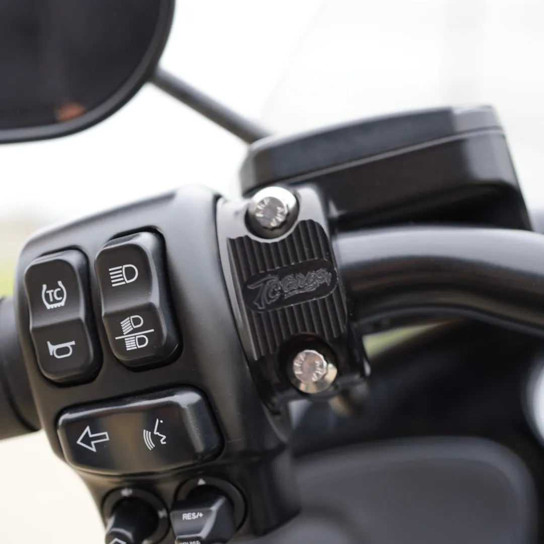TC Bros. Pro Series Clutch & Brake Perch Clamp Set fits Harley Softail, Touring, Dyna, Sportster