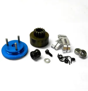 TD10120 1/8 RC Alloy 3 Shoe 14T Clutch Kit Blue Flywheel   Shoes   Bearings