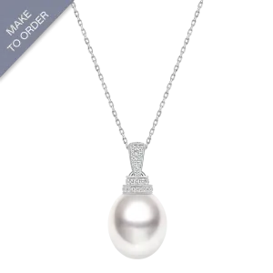 Teardrop-shaped South Sea Pearl 18K Gold Diamonds Haute Jewelry Elegant Necklace