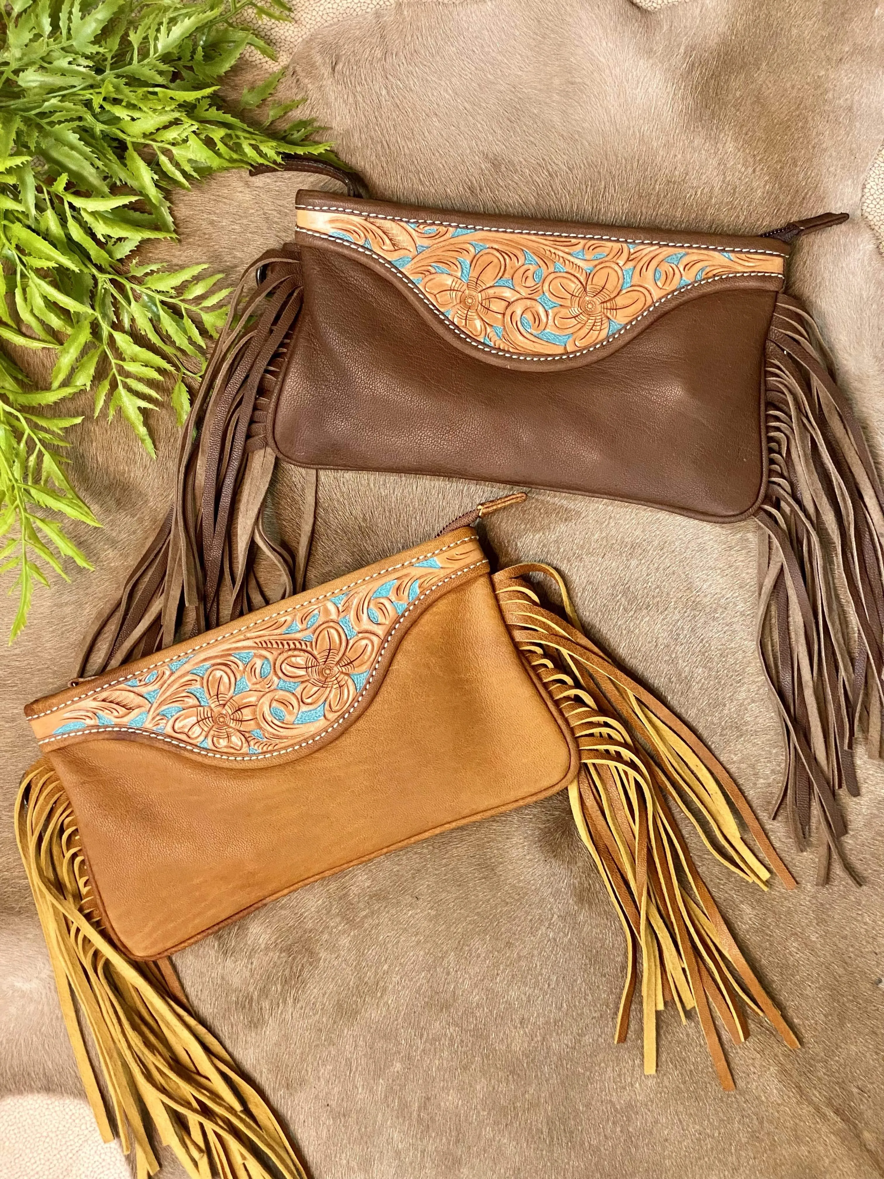 Tesla Tooled Crossbody Clutch