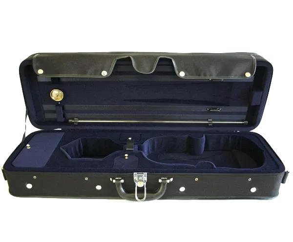 TG Oblong Violin Case Hill Style 3/4 - Black with Blue Interior