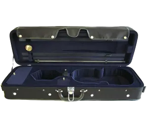 TG Oblong Violin Case Hill Style 3/4 - Black with Blue Interior